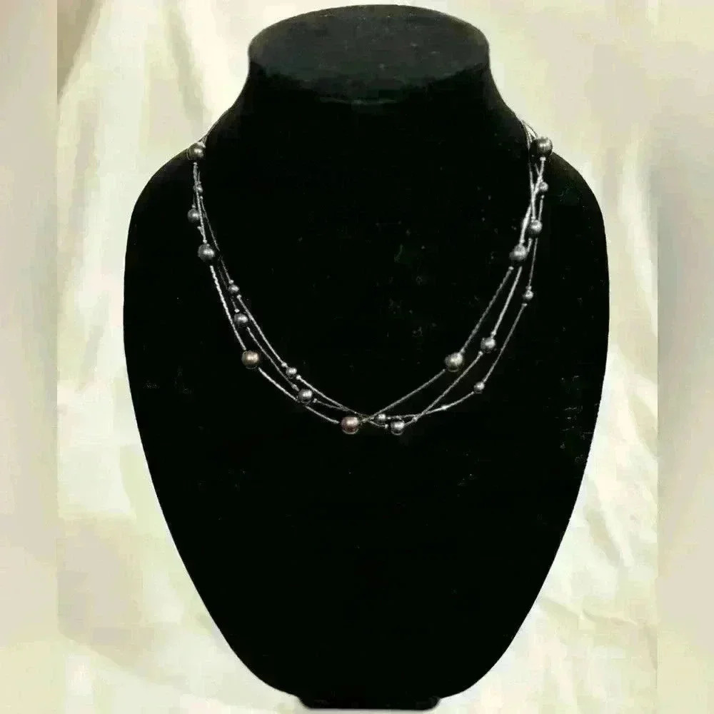 Beautiful dark beaded necklace